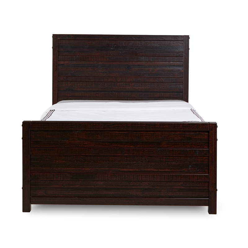 Camaflexi Carmel Solid Wood Queen Bed in Antique Walnut