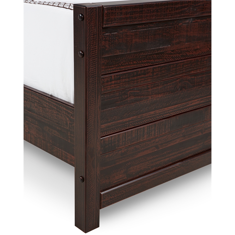 Camaflexi Carmel Solid Wood Queen Bed in Antique Walnut