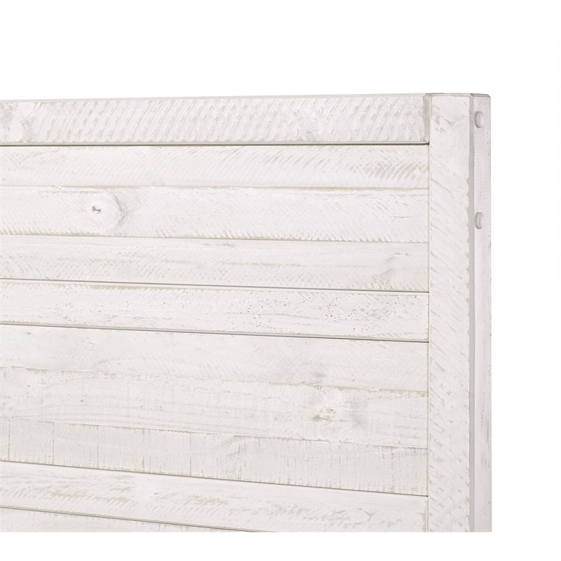 Camaflexi Carmel Solid Wood Queen Bed in Antique White