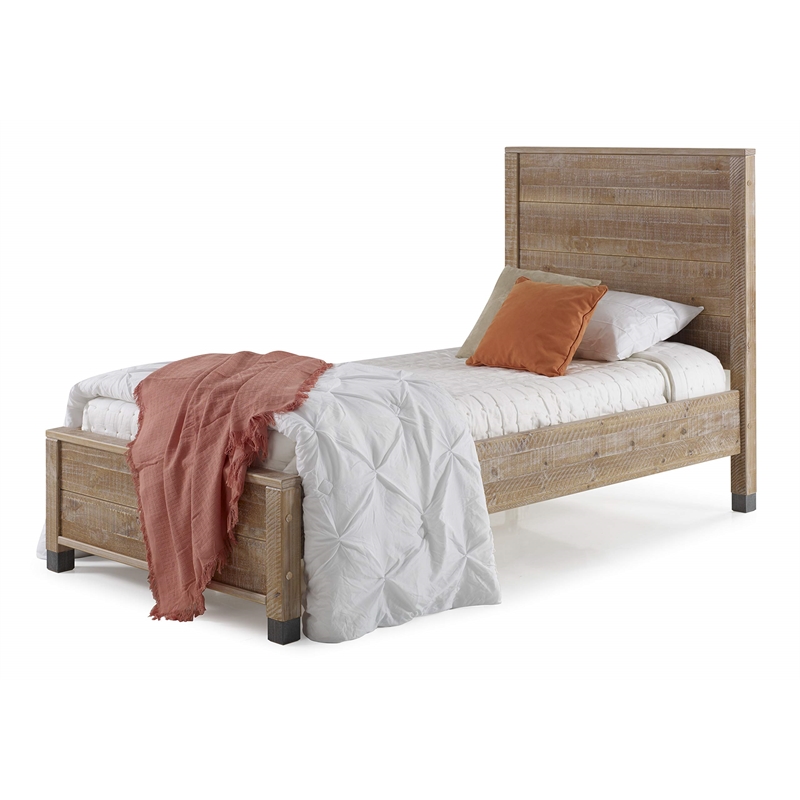 Camaflexi Baja Solid Wood King Platform Bed in Shabby White