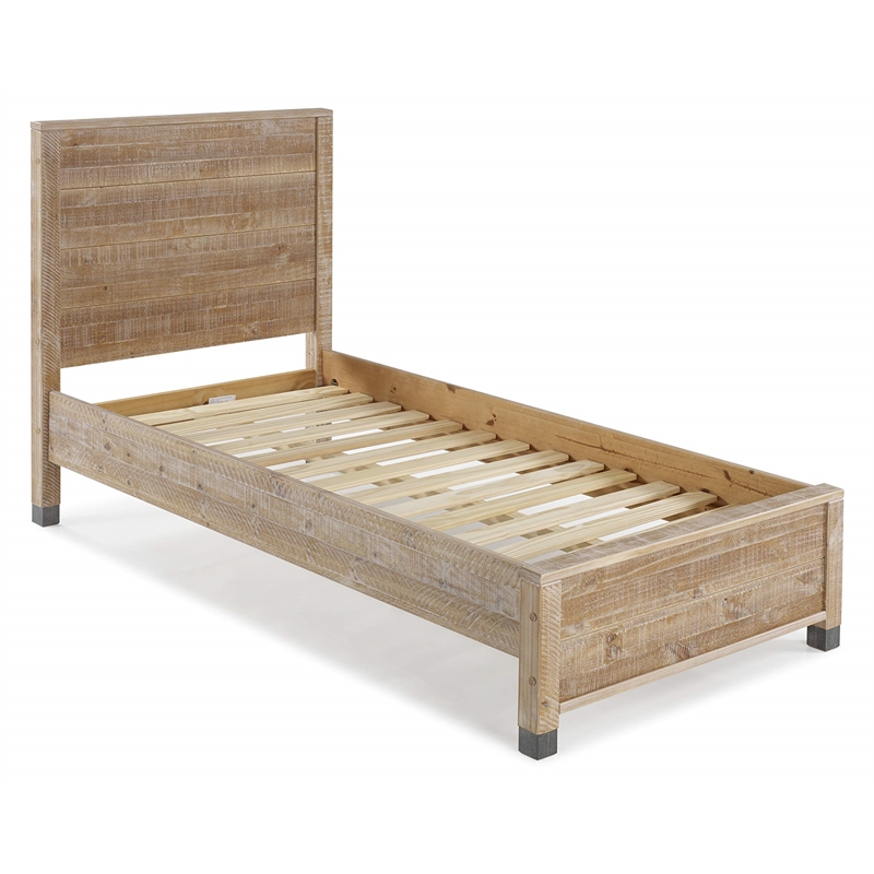 Camaflexi Baja Solid Wood King Platform Bed in Shabby White