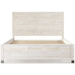 Camaflexi Baja Solid Wood King Platform Bed in Shabby White