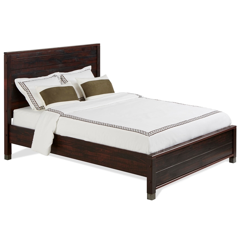 Camaflexi Baja Solid Wood King Platform Bed in Walnut