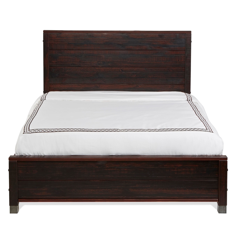 Camaflexi Baja Solid Wood King Platform Bed in Walnut