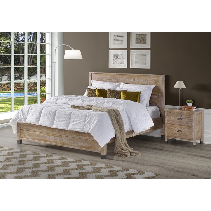 Camaflexi Baja Solid Wood Queen Platform Bed in Barnwood