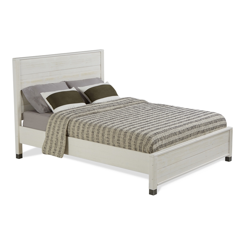 Camaflexi Baja Solid Wood Queen Platform Bed in Shabby White