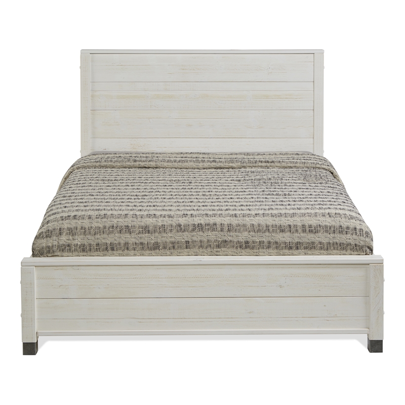 Camaflexi Baja Solid Wood Queen Platform Bed in Shabby White