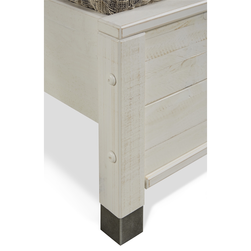 Camaflexi Baja Solid Wood Queen Platform Bed in Shabby White