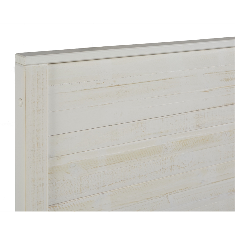 Camaflexi Baja Solid Wood Queen Platform Bed in Shabby White