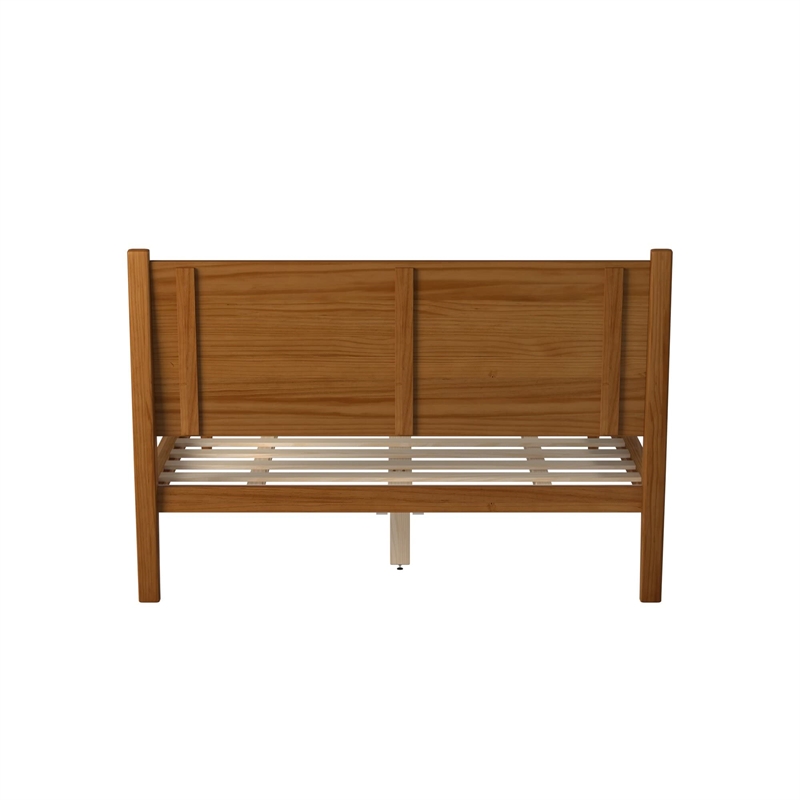 Camaflexi Solid Wood King Panel Bed in Castanho Brown