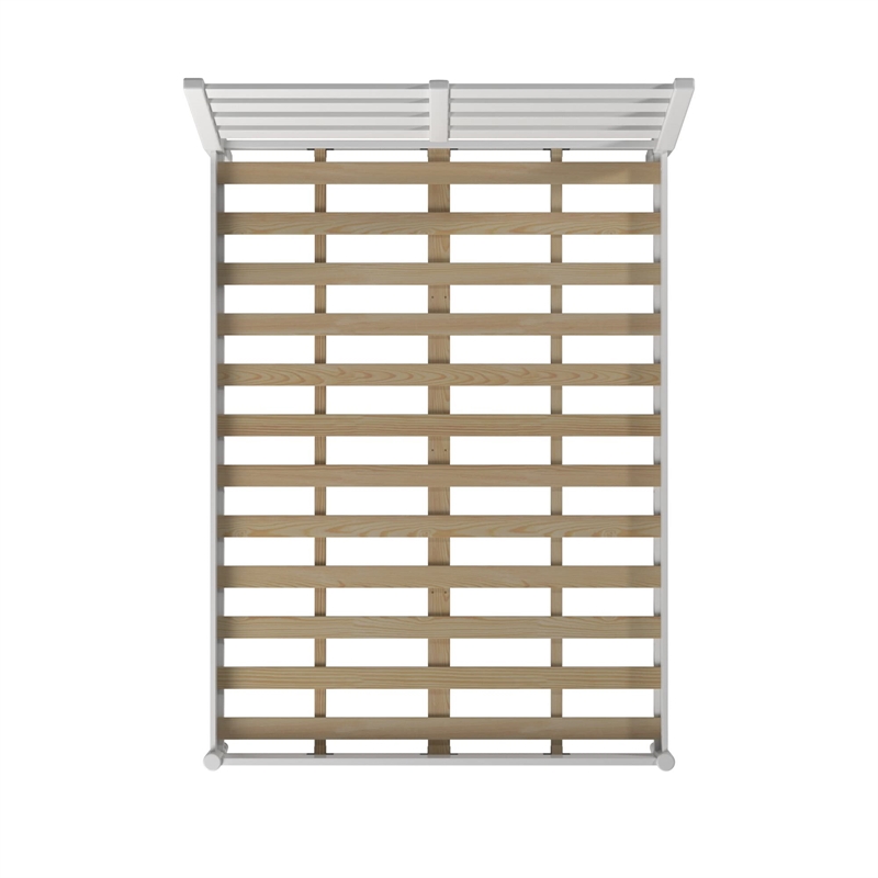 Camaflexi Mid-Century Solid Wood Slat King Bed in White