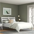 Camaflexi Mid-Century Solid Wood Slat King Bed in White