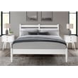 Camaflexi Mid-Century Solid Wood Slat King Bed in White