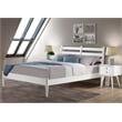 Camaflexi Mid-Century Solid Wood Slat King Bed in White
