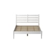 Camaflexi Mid-Century Solid Wood Slat King Bed in White