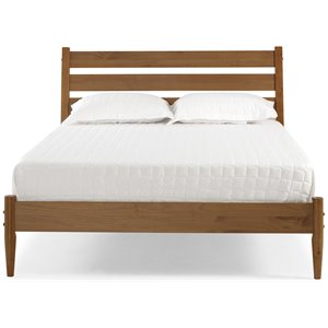 camaflexi mid-century solid wood queen platform bed