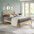 Camaflexi Mid-Century Solid Wood Queen Platform Bed in Scandinavian Oak