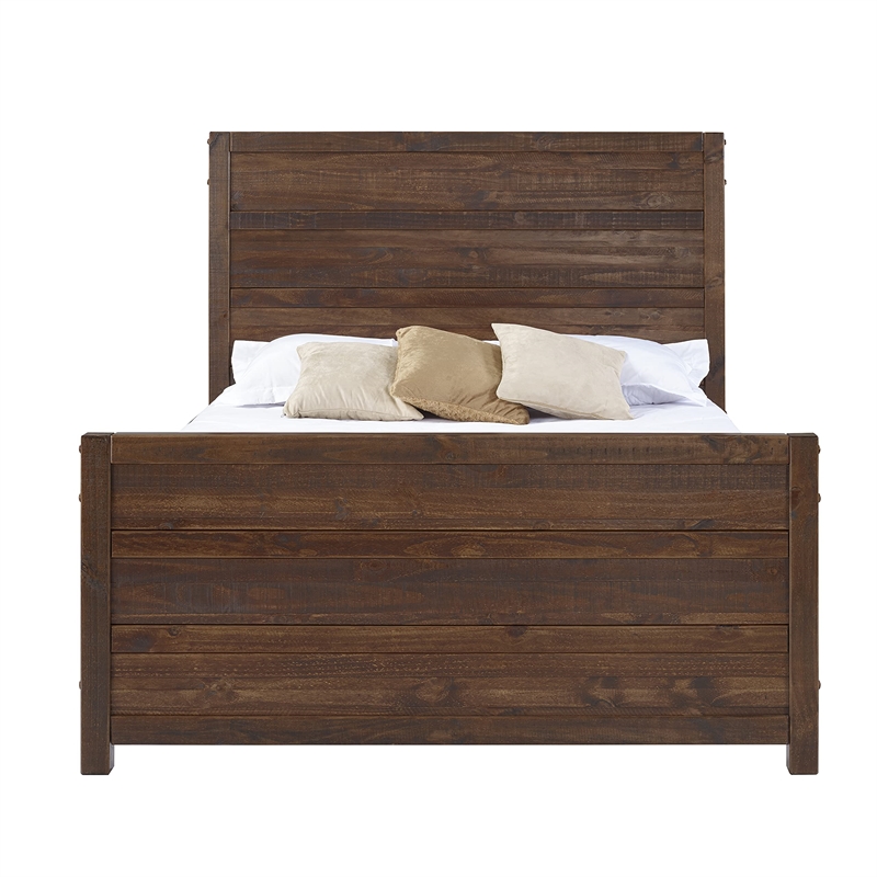 Camaflexi Carmel Solid Wood King Bed in Antique Walnut
