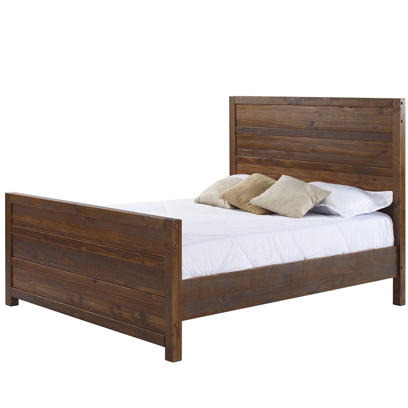 Camaflexi Carmel Solid Wood King Bed in Antique Walnut