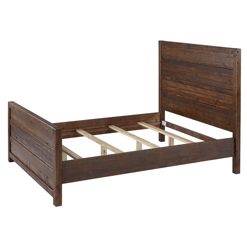 Camaflexi Carmel Solid Wood King Bed in Antique Walnut