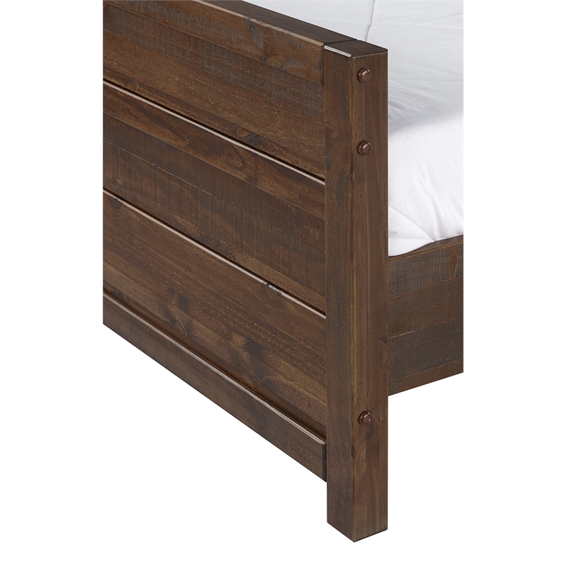 Camaflexi Carmel Solid Wood King Bed in Antique Walnut