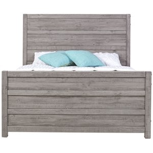 Camaflexi Carmel Solid Wood King Bed in Antique Gray