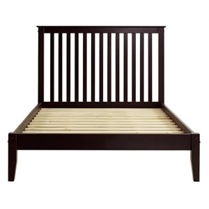 Camaflexi Mission Style Solid Wood Full Platform Bed in Cappuccino