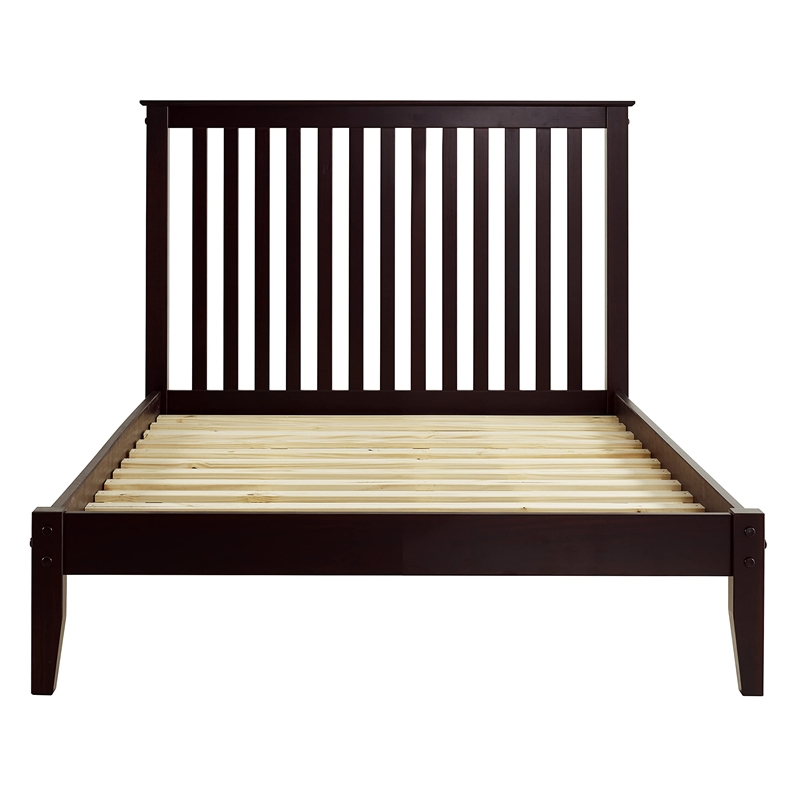 Camaflexi Mission Style Solid Wood Full Platform Bed in Cherry
