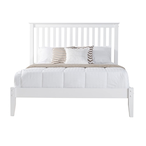 Camaflexi Mission Style Solid Wood Full Platform Bed in White