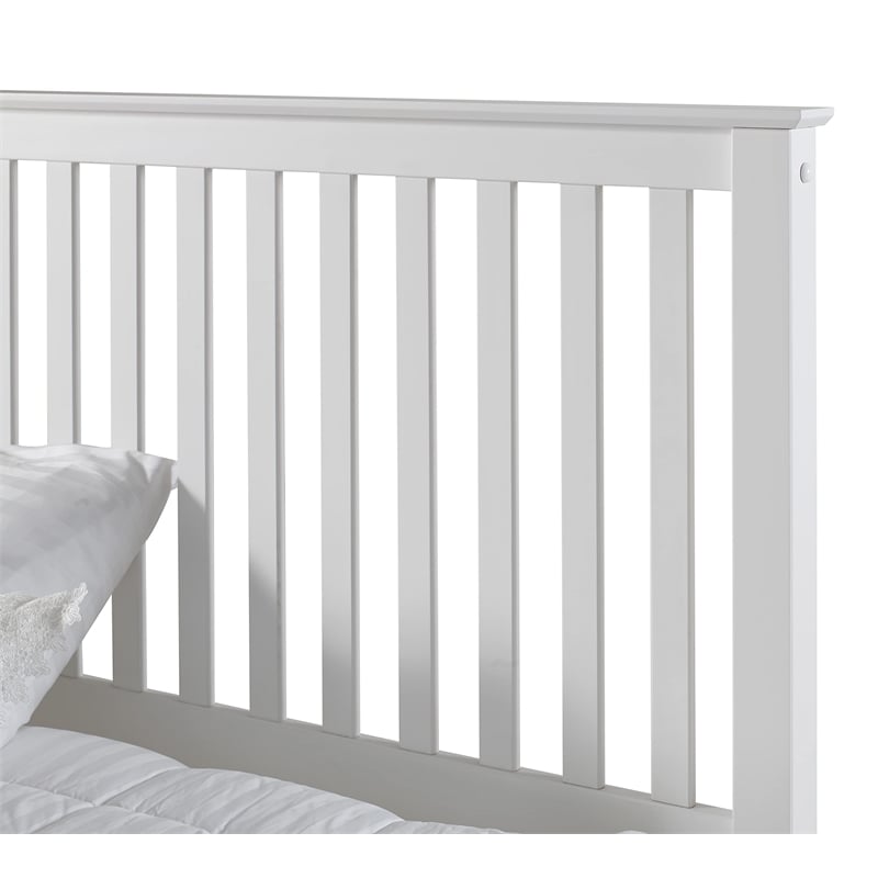 Camaflexi Mission Style Solid Wood Full Platform Bed in White