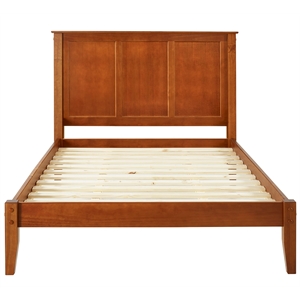 Camaflexi Shaker Style Solid Wood Full Panel Platform Bed in Cappuccino