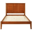 Camaflexi Shaker Style Solid Wood Full Panel Platform Bed in Cappuccino