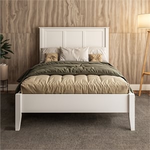 Camaflexi Shaker Style Panel Full Size Platform Bed Dual Height Slat Design - White Finish