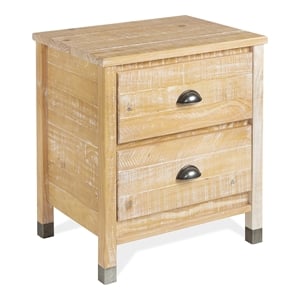 Camaflexi Baja Solid Wood 2-Drawer Nightstand in Barnwood