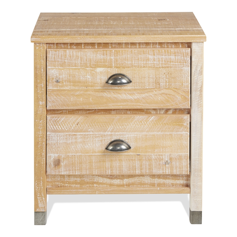 Camaflexi Baja Solid Wood 2-Drawer Nightstand in Barnwood