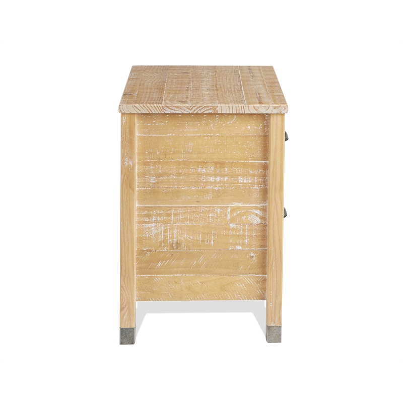 Camaflexi Baja Solid Wood 2-Drawer Nightstand in Barnwood