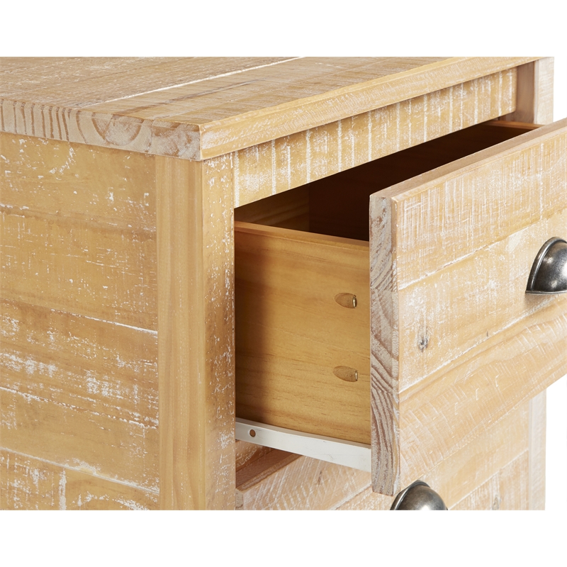 Camaflexi Baja Solid Wood 2-Drawer Nightstand in Barnwood