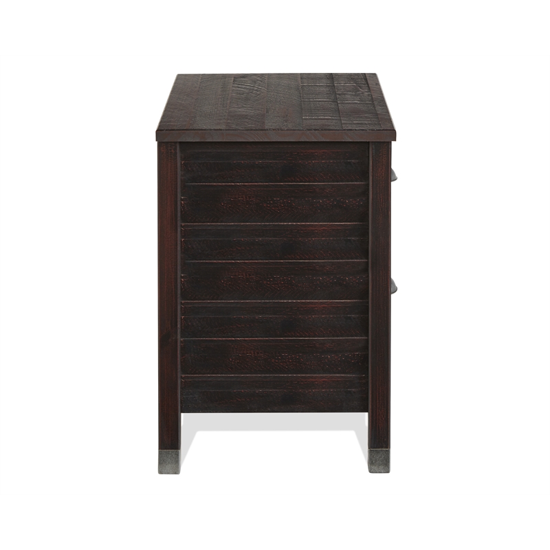 Camaflexi Baja Solid Wood 2-Drawer Nightstand in Walnut