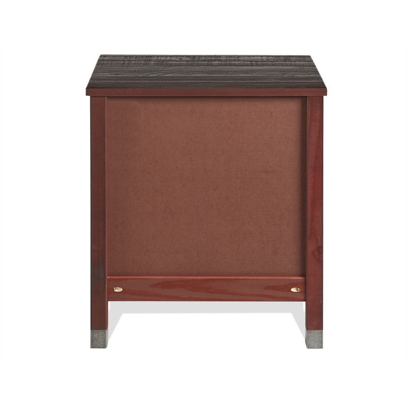 Camaflexi Baja Solid Wood 2-Drawer Nightstand in Walnut