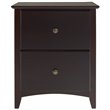 Camaflexi Shaker Style Solid Wood 2-Drawer Nightstand in Cappuccino