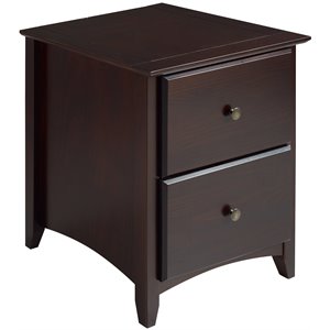 camaflexi shaker style solid wood 2-drawer nightstand
