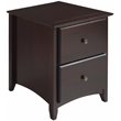 Camaflexi Shaker Style Solid Wood 2-Drawer Nightstand in Cappuccino