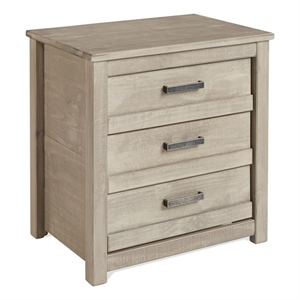 Camaflexi Carmel Solid Wood 3-Drawer Nightstand in Antique Gray