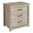 Camaflexi Carmel Solid Wood 3-Drawer Nightstand in Antique Gray