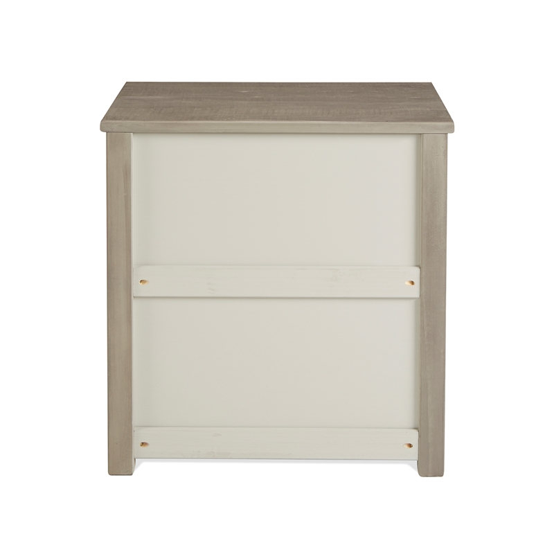 Camaflexi Carmel Solid Wood 3-Drawer Nightstand in Antique Gray