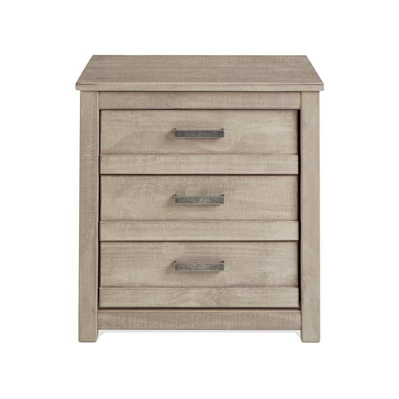 Camaflexi Carmel Solid Wood 3-Drawer Nightstand in Antique Gray