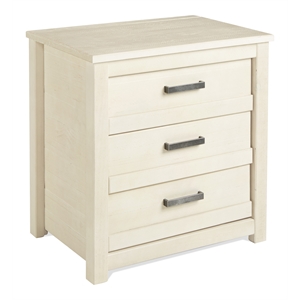 Camaflexi Carmel Solid Wood 3-Drawer Nightstand in Antique White