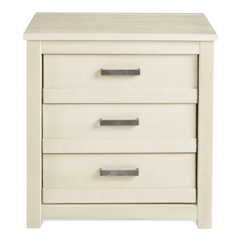 Camaflexi Carmel Solid Wood 3-Drawer Nightstand in Antique White