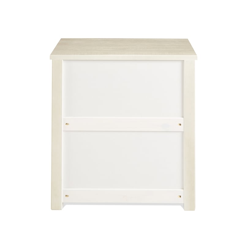 Camaflexi Carmel Solid Wood 3-Drawer Nightstand in Antique White