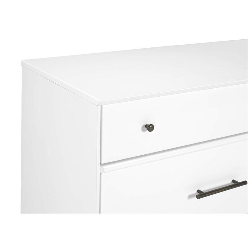 Camaflexi Mid-Century Solid Wood 6-Drawer Bedroom Dresser in White